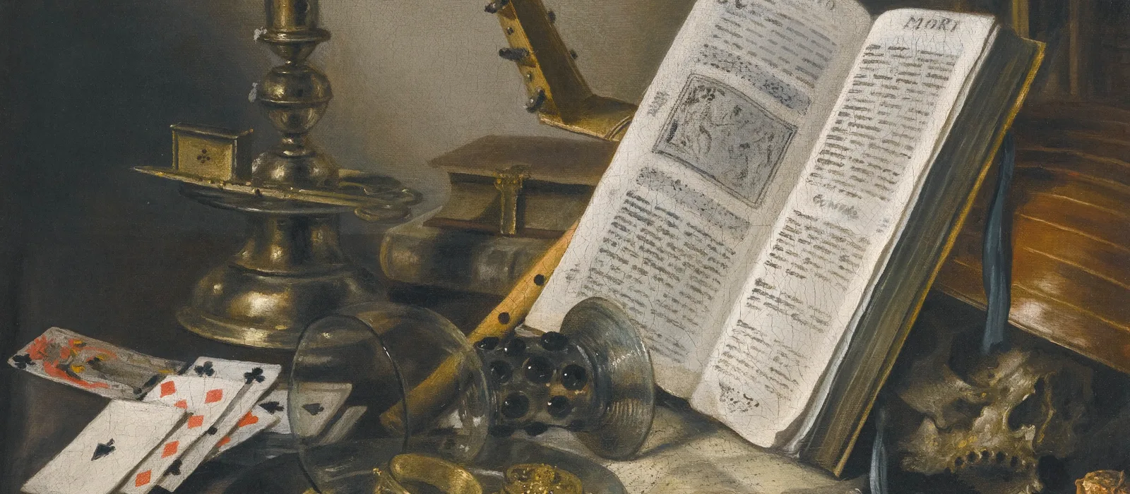 Vanitas Still Life with Skull, Lute, and Cards (Pieter Claesz)