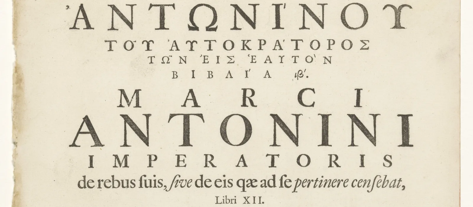 Title page, Marci Antonini Imperatoris de rebus suis (Thomas Gataker, 1697)