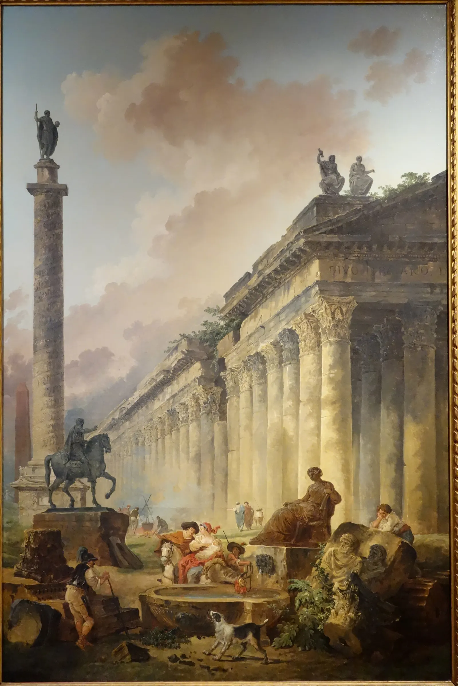 Imaginary View of Rome with Equestrian Statue of Marcus Aurelius (Hubert Robert, 1786)