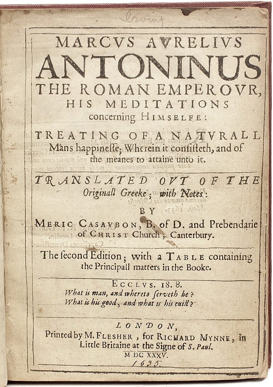 Meditations of Marcus Aurelius (Casaubon translation, 1635)