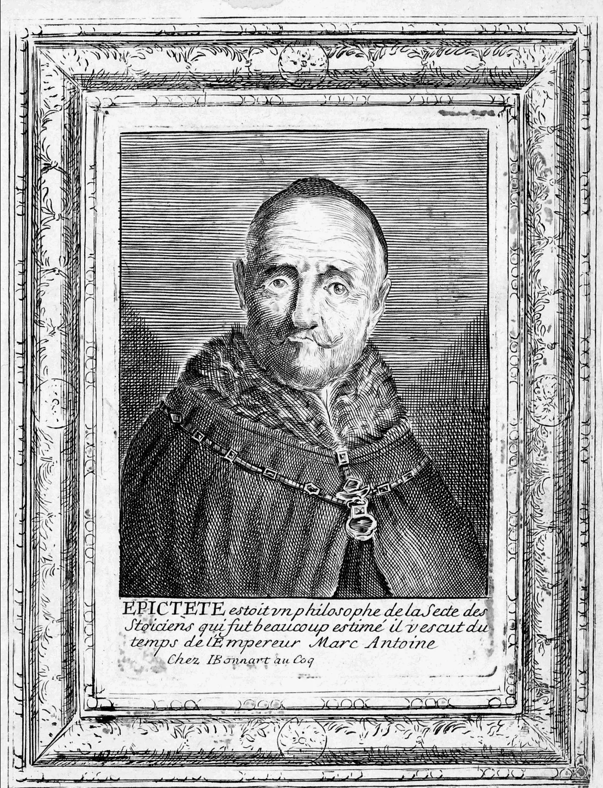 Epictetus engraving (Henri Bonnart, c. 1700)