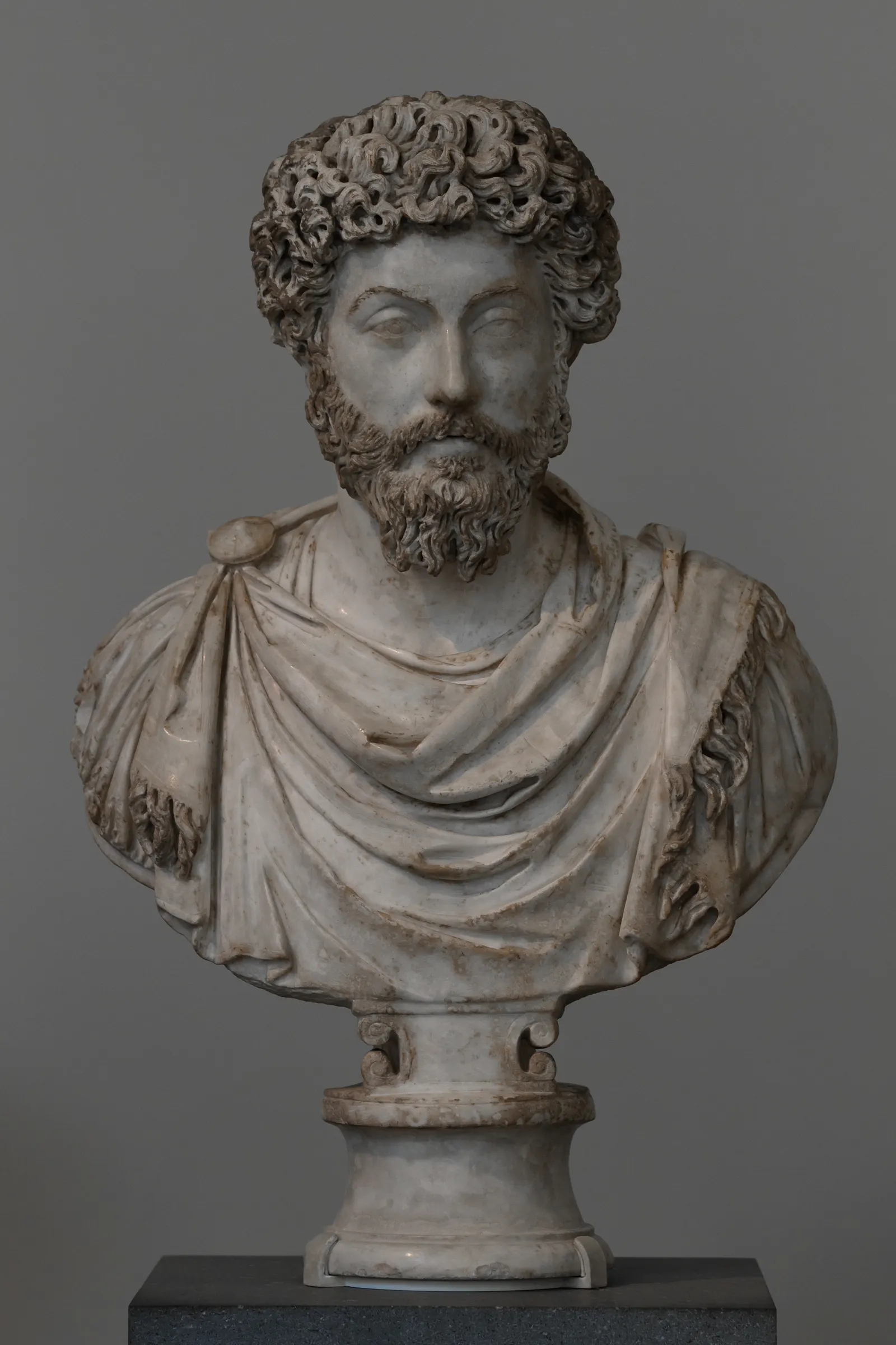 Marcus Aurelius bust (Louvre / MET, c. 161–176 AD)